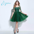 Elegant Lace Appliques Button Tulle Satin Long Robes de bal